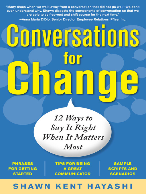 Title details for Conversations for Change by Shawn Kent . Hayashi - Available